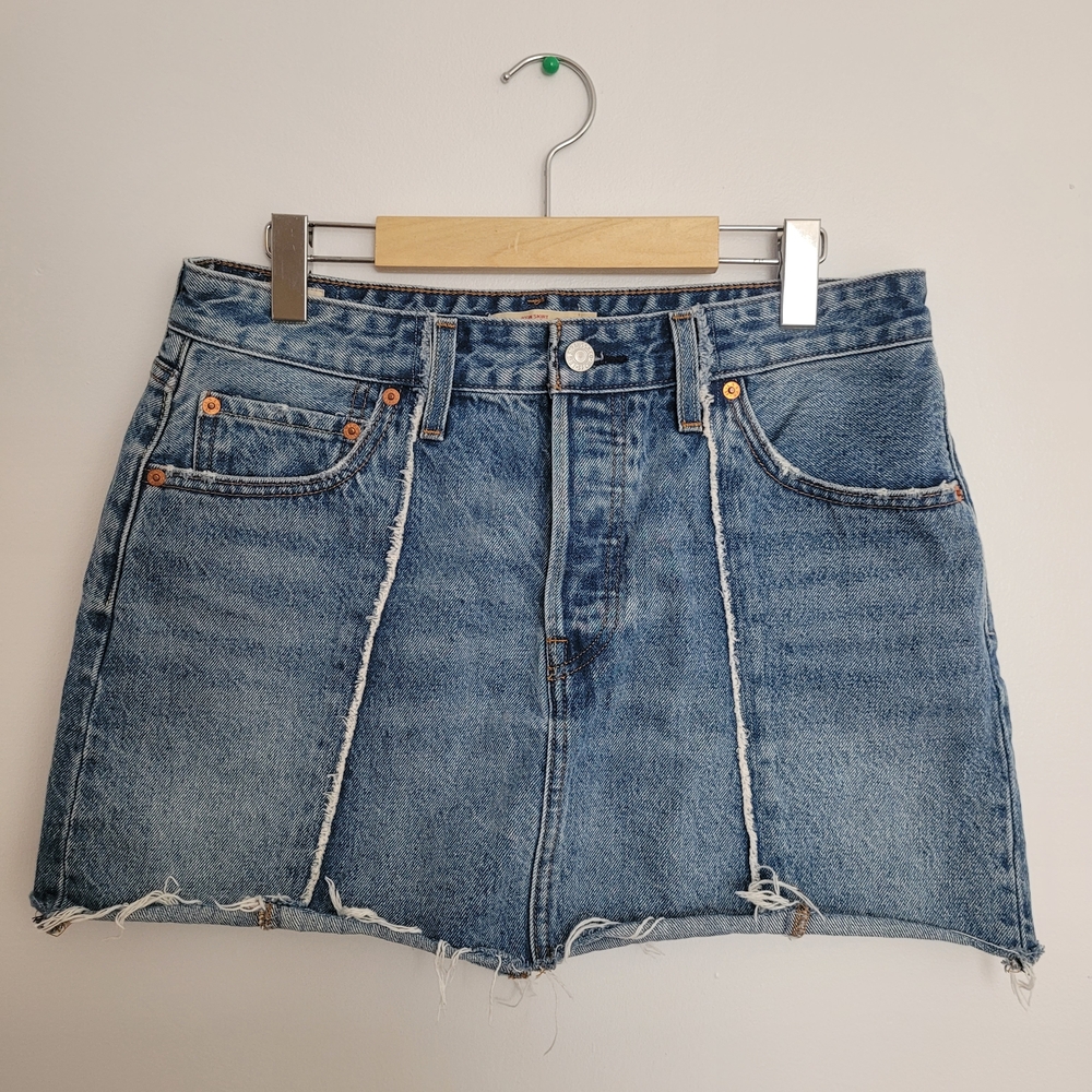 Levis Icon Skirt Blue Denim Mini Skirt Size 30